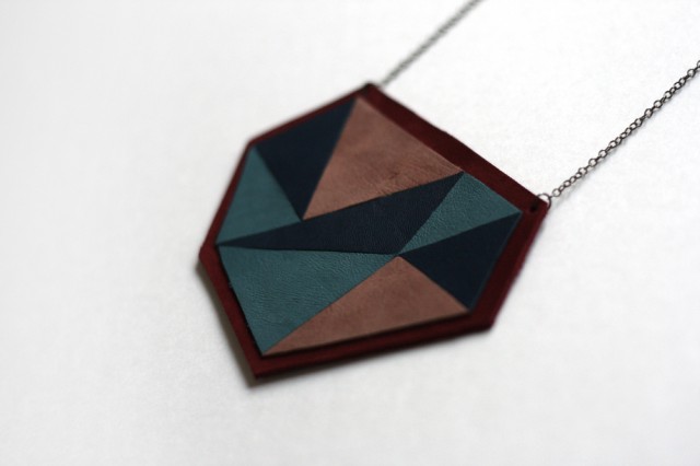 Collier en cuir géométrique Etsy